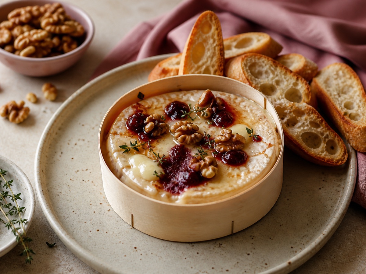 Camembert uit de oven met pruimenjam