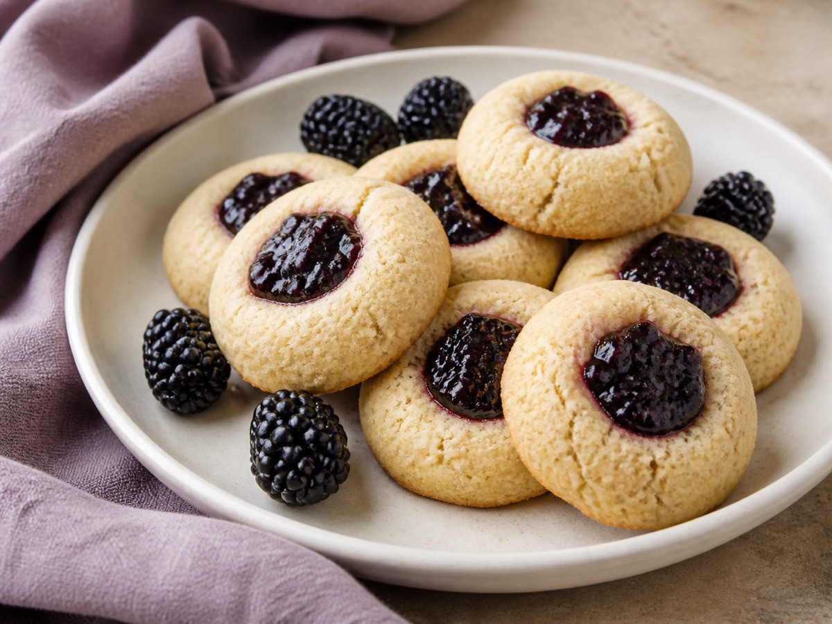 Duimkoekjes met bramenjam