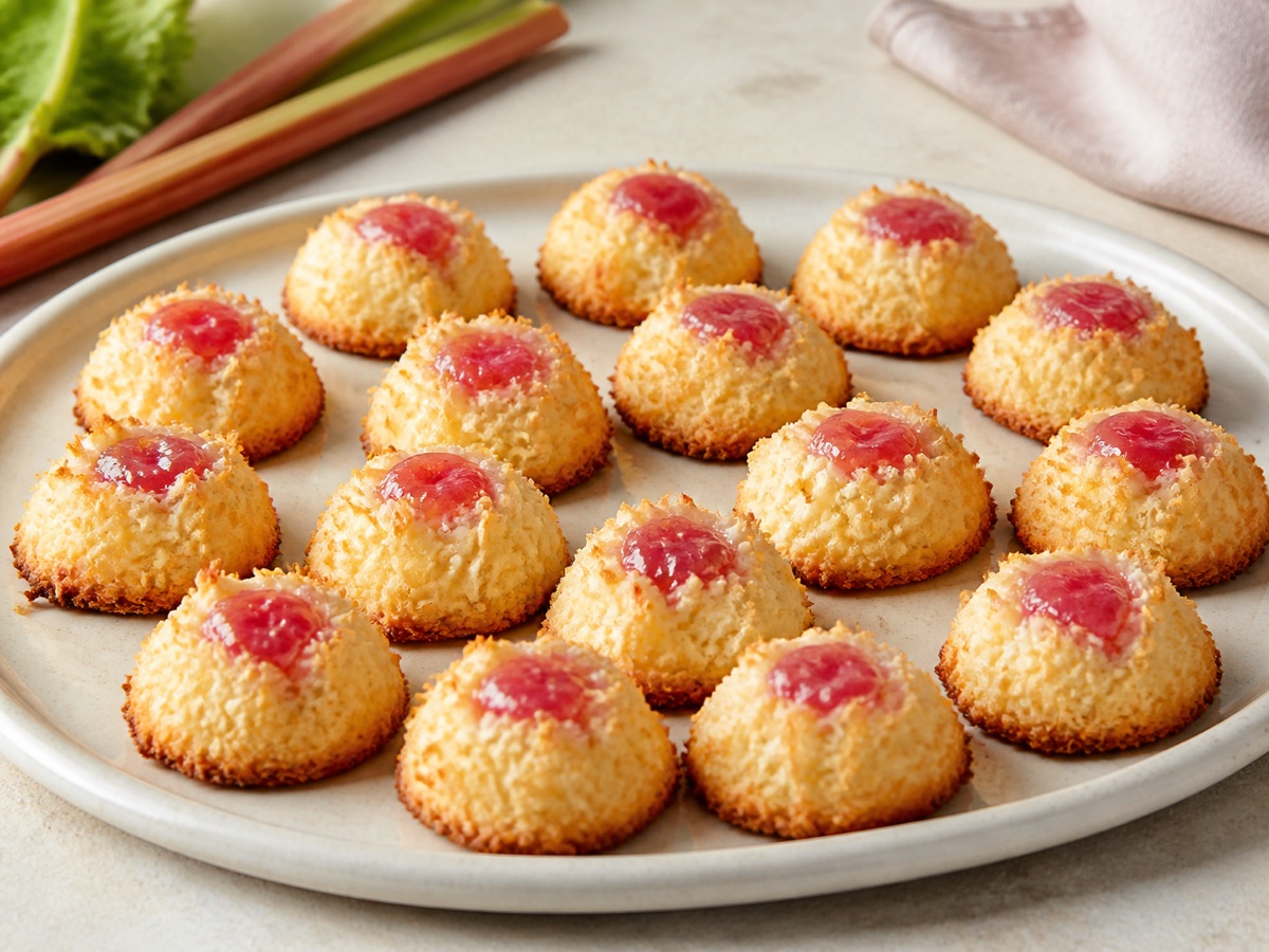 Kokosmakronen met rabarberjam