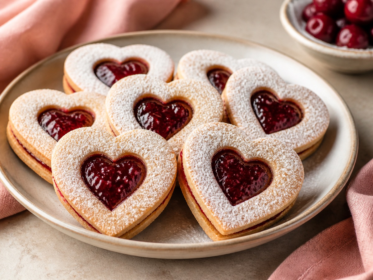 Linzer koekjes met kersenjam