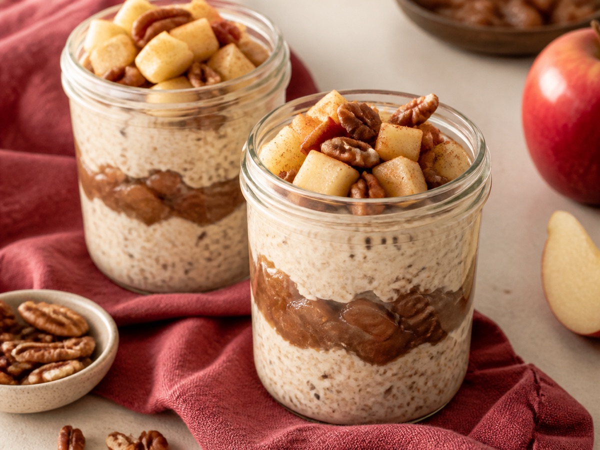 Overnight oats met appeljam